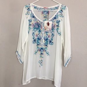 Jonny Was Brand New Embroidered Blouse size large